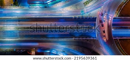 Similar – Image, Stock Photo Roundabout intersection with car traffic