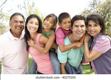 Extended Family Group In Park