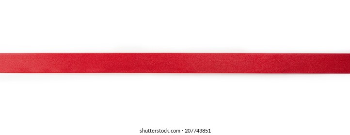 Extending Simple Red Ribbon, Isolated On White. 