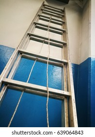 Extension Ladder Lay On The Wall