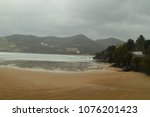 Extensive Mundaca Beach With The Inclemencies Of hurricane hugo. weather Travel Nature. March 24, 2018. Mundaca. Biscay. Basque Country. Spain.