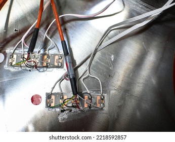 Extensometry Gauges, Strain Gauges Glued On A Metal Sample.