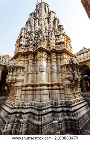 Exterior of the Adinatha temple, a Jaintemple in Ranakpur, Rajasthan, India, Asia 