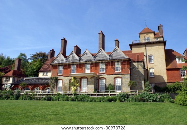 Exterior Ancient Architecture Gable Roof Conservatory Stock Photo