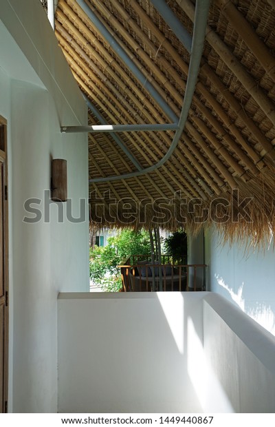 Exterior Architecture Design Outdoor Terrace Balcony Stock Photo