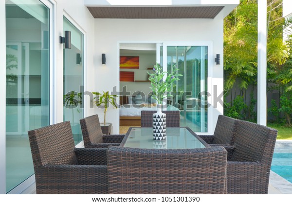 Exterior Chair Table Out Door Swimming Stock Photo Edit Now