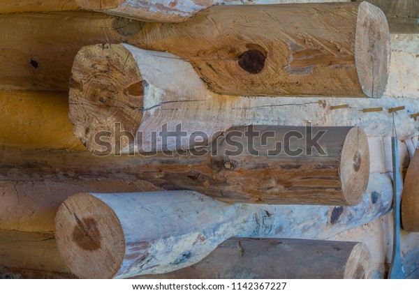 Exterior Corner Log Cabin Details Joints Stock Photo Edit Now