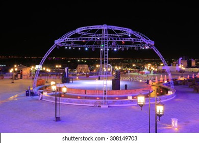 Exterior Dance Floor Illuminated In Nightclub