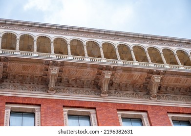 Exterior Detail On The Victoria And Albert Museum In The Kensington Area Of London.