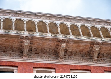 Exterior Detail On The Victoria And Albert Museum In The Kensington Area Of London.