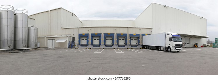 Exterior Of Distribution Warehouse With Logistics Center