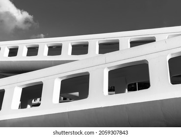 Exterior Of Foot Bridge. Building Abstract Background