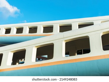 Exterior Of Foot Bridge. Building Abstract Background