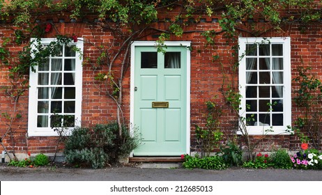 Exterior And Front Door Of A Beautiful Old House 