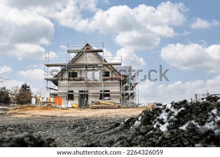 Exterior of a German family home under construction