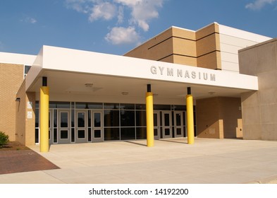 exterior gymnasium entrance for a school