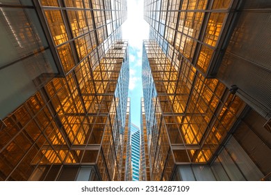 Exterior of high rise office building. Modern architecture abstract background