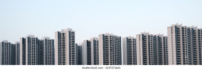 Exterior of high rise residential building in Hong Kong city - Shutterstock ID 2147271661