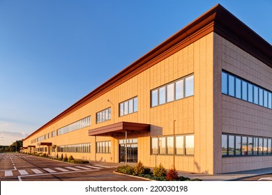 Exterior of industrial building on a sunny day