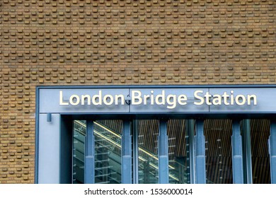Exterior Of The London Bridge Station, Central London Railway Terminus. England, United Kingom - 15/10/2019