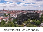 Exterior of modern building of European Patent Office EPO headquarters in Munich, Germany