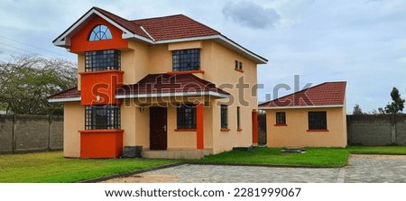 The exterior of modern townhouses and bungalow