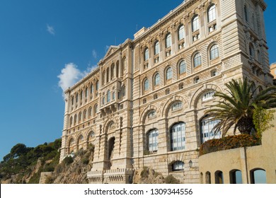Exterior of the oceanographic museum in Monaco. In 1906 the Océanographic Institute was founded by Prince Albert I. The accompanying museum was founded in 1910 by the same prince