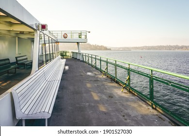 Exterior passenger area of the Seattle-Bainbridge Island Ferry - Shutterstock ID 1901527030