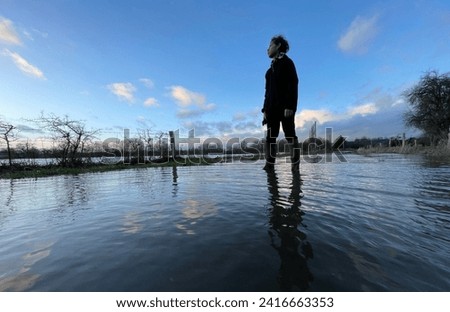 Similar – Image, Stock Photo Watch out for flooding on the banks of the Rhine
