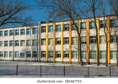 Exterior Of Renovated School Building. Estonia, Europe