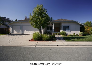 Exterior shot of a home in the east Bay area of Northern California in a city called Martinez.