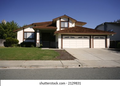 Exterior Shot Of A Home In The East Bay Area Of Northern California In A City Called Martinez.