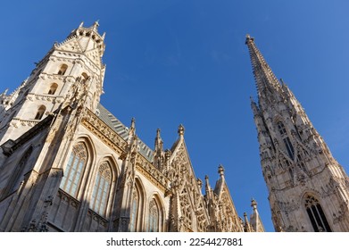 Exterior of the St. Stephen's Cathedral in Vienna, Austria, the most important religious building of the city - Shutterstock ID 2254427881