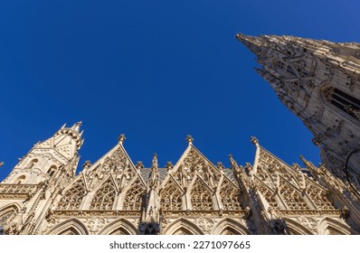 Exterior of the St. Stephen's Cathedral in Vienna, Austria, the most important religious building of the city - Shutterstock ID 2271097665