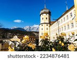 Exterior of Stams Abbey (Stift Stams) in Stams, Tirol, Austria, Europe