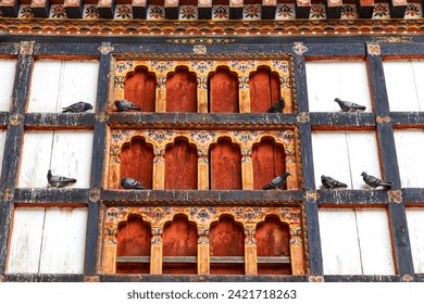 Exterior of Trashigang dzong monastery in Trashigang, Eastern Bhutan, Bhutan, Asia