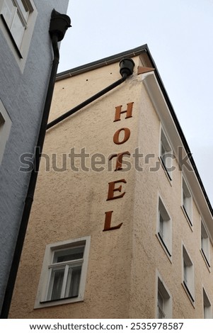 Similar – dilapidated building with lettering