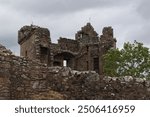 The exterior of Urquhart castle of the banks of Loch Ness in Scotland