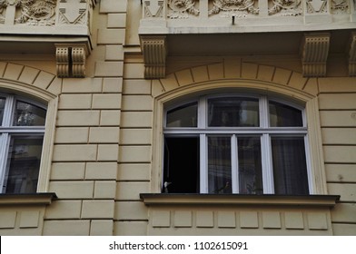 Exterior view of a building in Prague, Czech Republic  - Shutterstock ID 1102615091