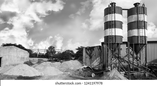 Exterior View Of A Cement Factory, India