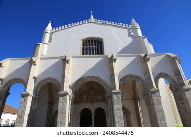 Exterior view of the (Church of Saint Francis) in Evora, Alentejo (Portugal). The site is famous for its interior Capela dos Ossos, a chapel covered by human bones