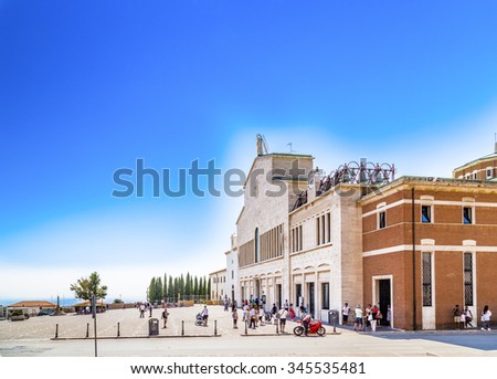 Exterior view of Church of Saint Mary of the Graces, in the Shrine of Saint Father Pious from Pietralcina in San Giovanni Rotondo, in Apulia in Italy