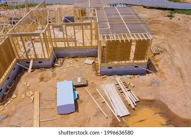 Exterior View Construction New Residential Home Framing