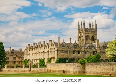 Exterior view of the famous Christ Church Cathedral at Oxford, United Kingdom