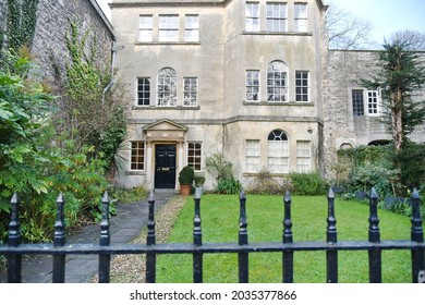 Exterior View And Garden Of A Beautiful Old English Town House