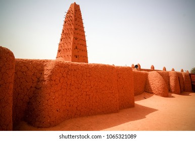 Exterior View To Grand Mosque Of Agadez In Niger