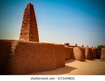 Exterior View To Grand Mosque Of Agadez In Niger