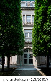 An Exterior View Of Kykuit, The Rockefeller Estate Between Trees