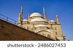 Exterior view of the magnificent Muhammed Ali mosque,built in Ottoman style and commissioned by Muhammad Ali Pasha in 1848 at the Citadel of Saladin in Islamic Cairo,Egypt