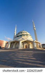 Exterior view of the Marmara University Faculty of Theology Mosque in Istanbul, Turkey.